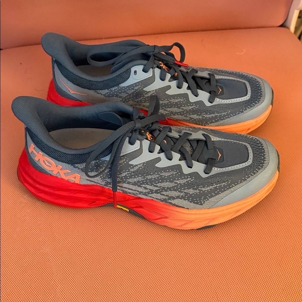HOKA Speedgoat 5 Women’s Blue/Peach/Pink Athletic Running Sneakers Size 8